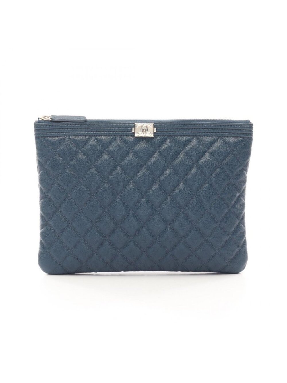 Chanel Clutch Boy Navy Caviar Leather